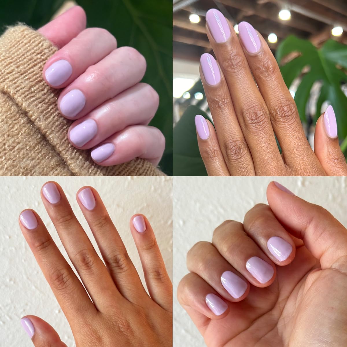 Olive & June nail swatch on hand showing even color and salon shine