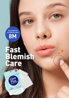 OLIVE YOUNG patches on bedside table with phone showing overnight protection and ease of use