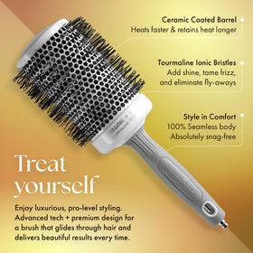 Olivia Garden detailed shot of bristles and seamless design, gentle on hair benefit