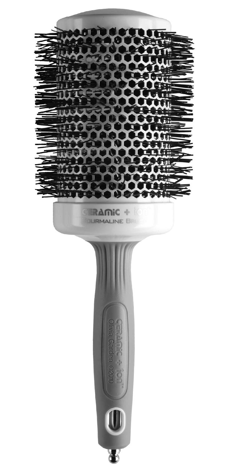 Olivia Garden front view of round thermal brush showing barrel and handle, fast styling