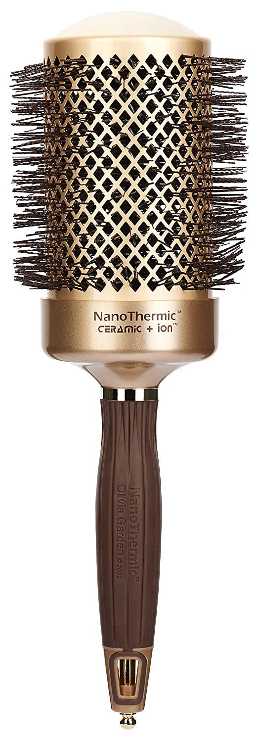 Olivia Garden brush front view showing barrel and bristles for faster drying