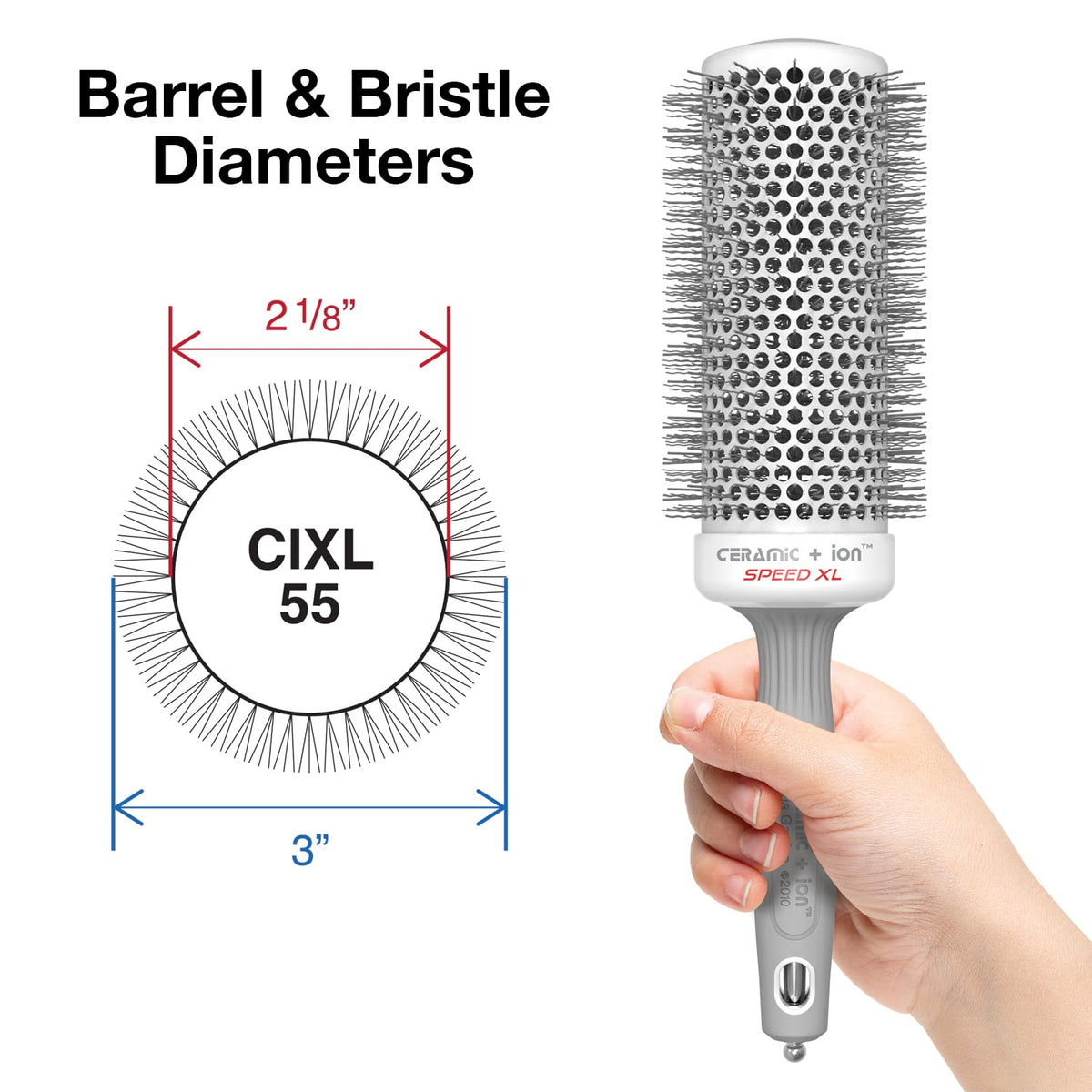 Olivia Garden Speed XL ceramic barrel close-up highlighting even heat distribution