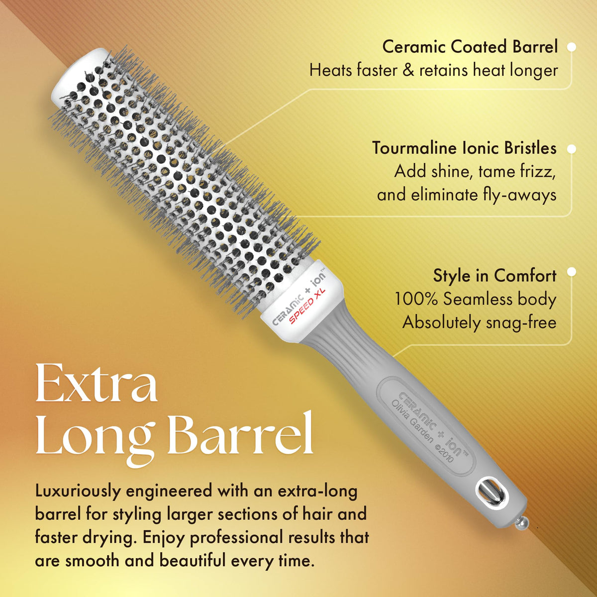 Olivia Garden soft-tip wavy bristles detail reducing frizz and protecting scalp