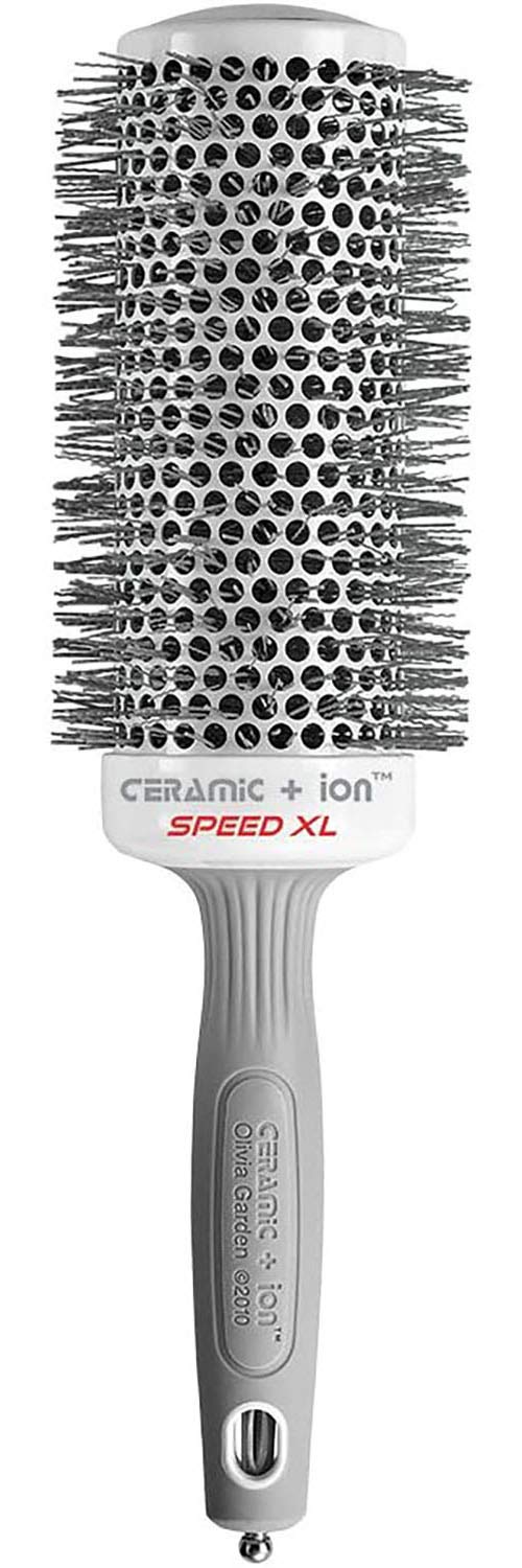 Olivia Garden Speed XL front view showing full brush and barrel for faster drying