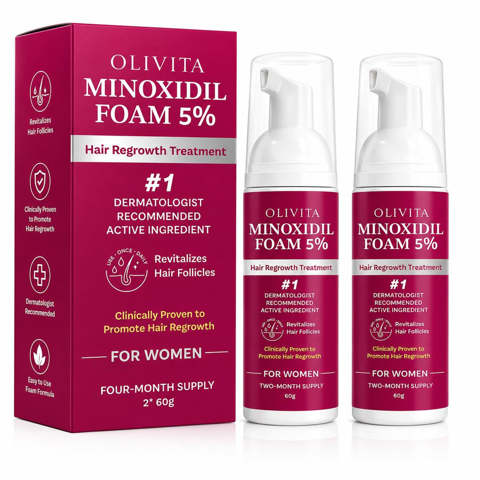 OLIVITA front packaging showing 2pcs canisters and brand clarity benefit