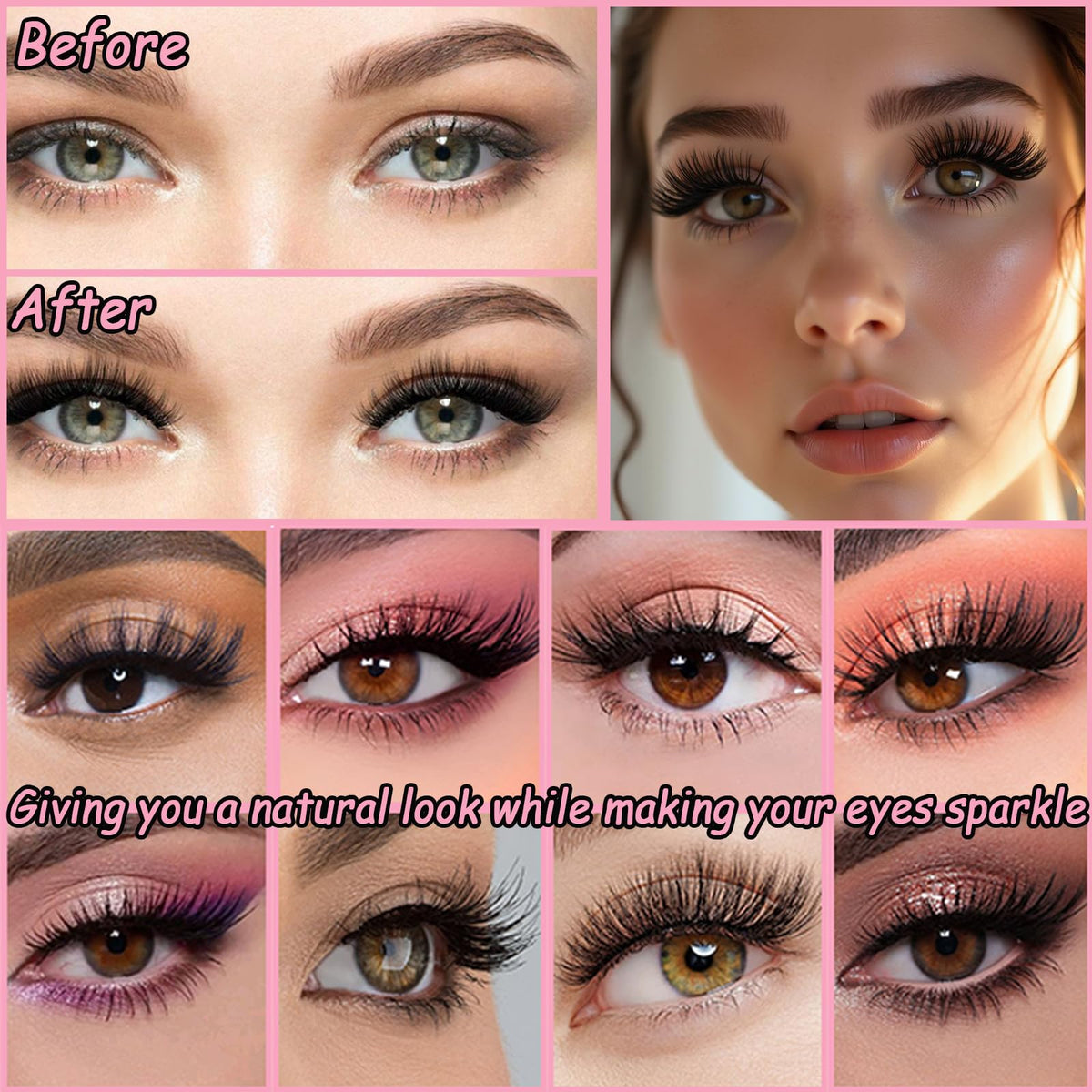 OLLAVO lifestyle image of wearer at party showing dramatic fluffy lashes for event-ready look