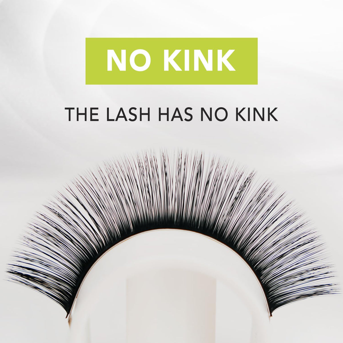OLLOLASHES texture close-up showing matte finish and soft elasticity benefit