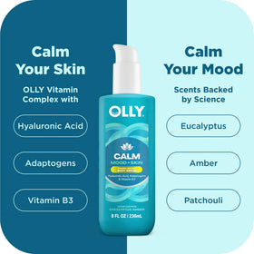 OLLY close-up of ingredient label highlighting hyaluronic acid and vitamin B3 benefit