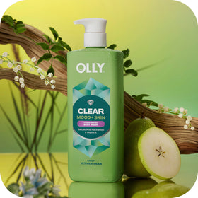 OLLY visual of salicylic acid and niacinamide symbols showing smoothing benefit