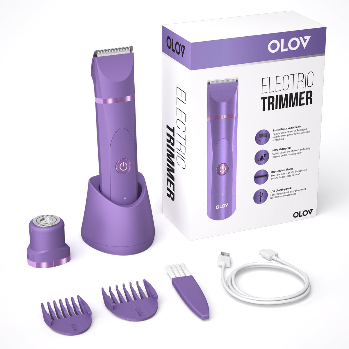 OLOV ceramic blade close-up highlighting smooth edges and gentle trimming benefit