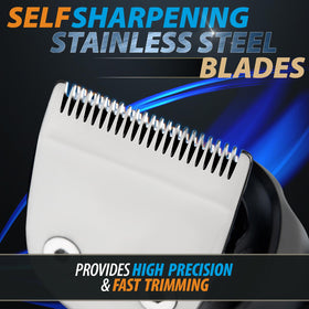 OLOV For Man array of attachments displayed to show versatility for face and body grooming