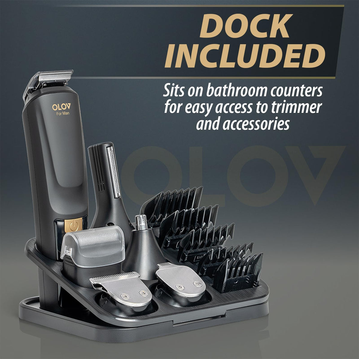 OLOV For Man trimmer in use shaping a beard to show precise control and clean lines