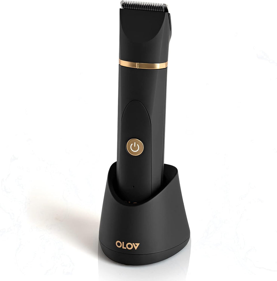 OLOV front view showing compact black body and ergonomic grip for comfortable control