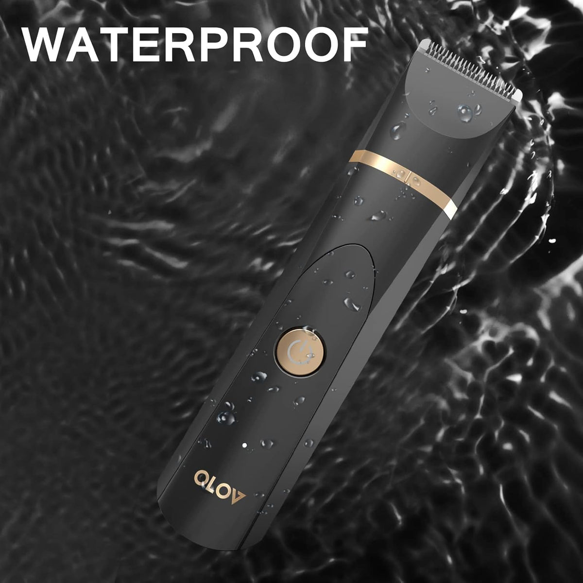 OLOV being used in a shower showing waterproof design and easy wet grooming