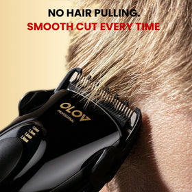 OLOV PROFESSIONAL close-up of ceramic blade head highlighting smooth, low-friction cut