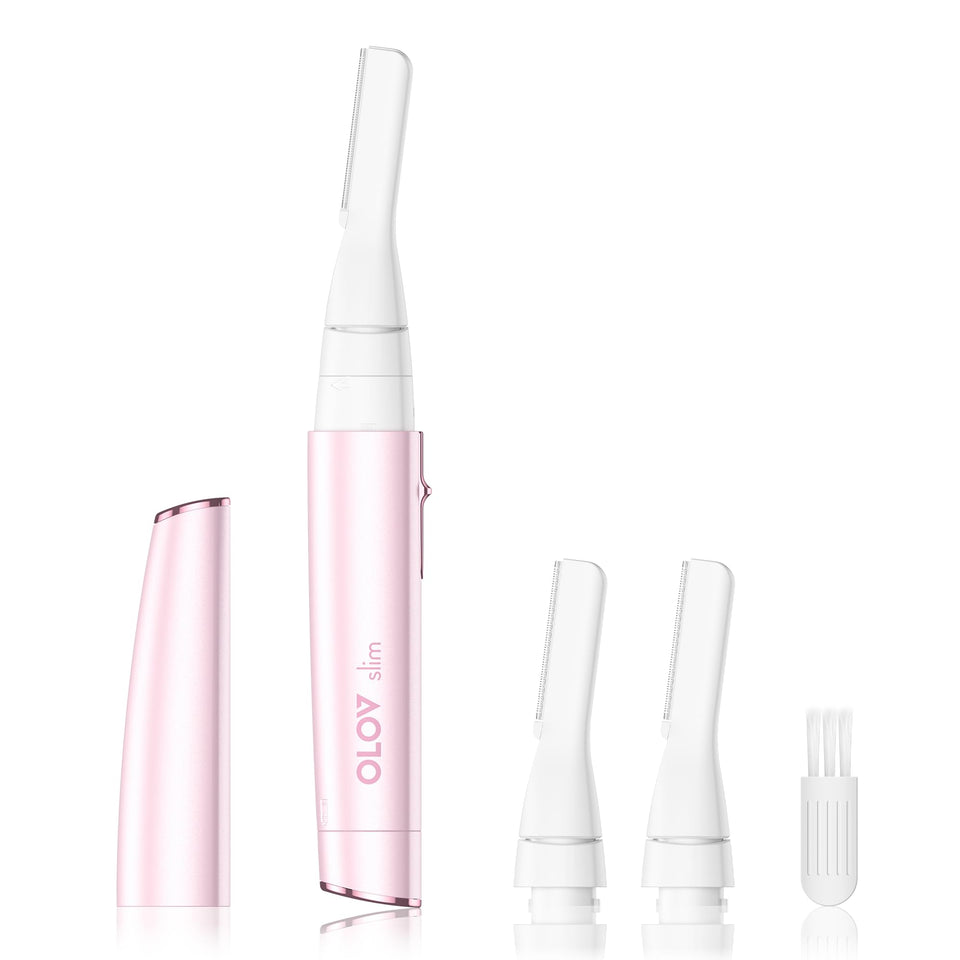 OLOV slim front view showing compact pink trimmer and control for easy touch-ups