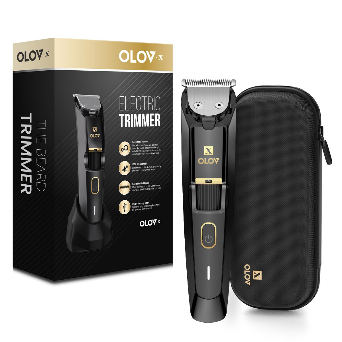 OLOV X front view showing compact groomer and sleek finish for precise styling