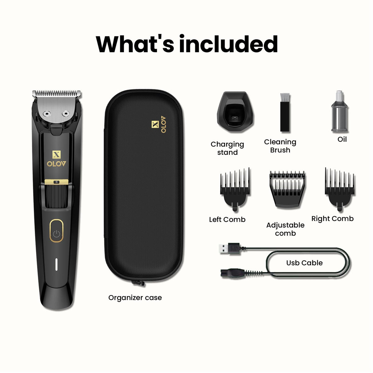 OLOV X on bathroom counter demonstrating everyday use and tidy storage