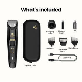OLOV X on bathroom counter demonstrating everyday use and tidy storage