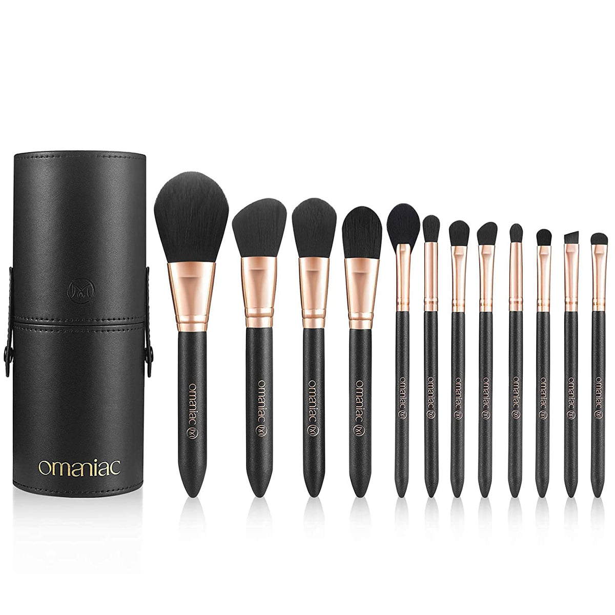 OMANIAC brushes arranged on vanity in lifestyle scene suggesting everyday use and elegance