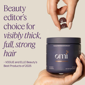 OMI WELLBEAUTY nutritional label close-up showing patented peptide blend