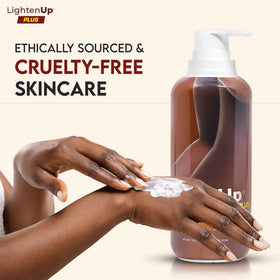 OMIC Lighten-Up being applied to hands demonstrating immediate softness and nourishment