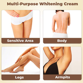 OMIC Lighten-Up being applied to knee showing targeted brightening benefit