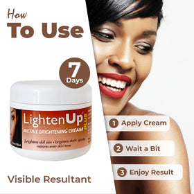 OMIC Lighten-Up applied to cheek showing brand brightening and hydration effect