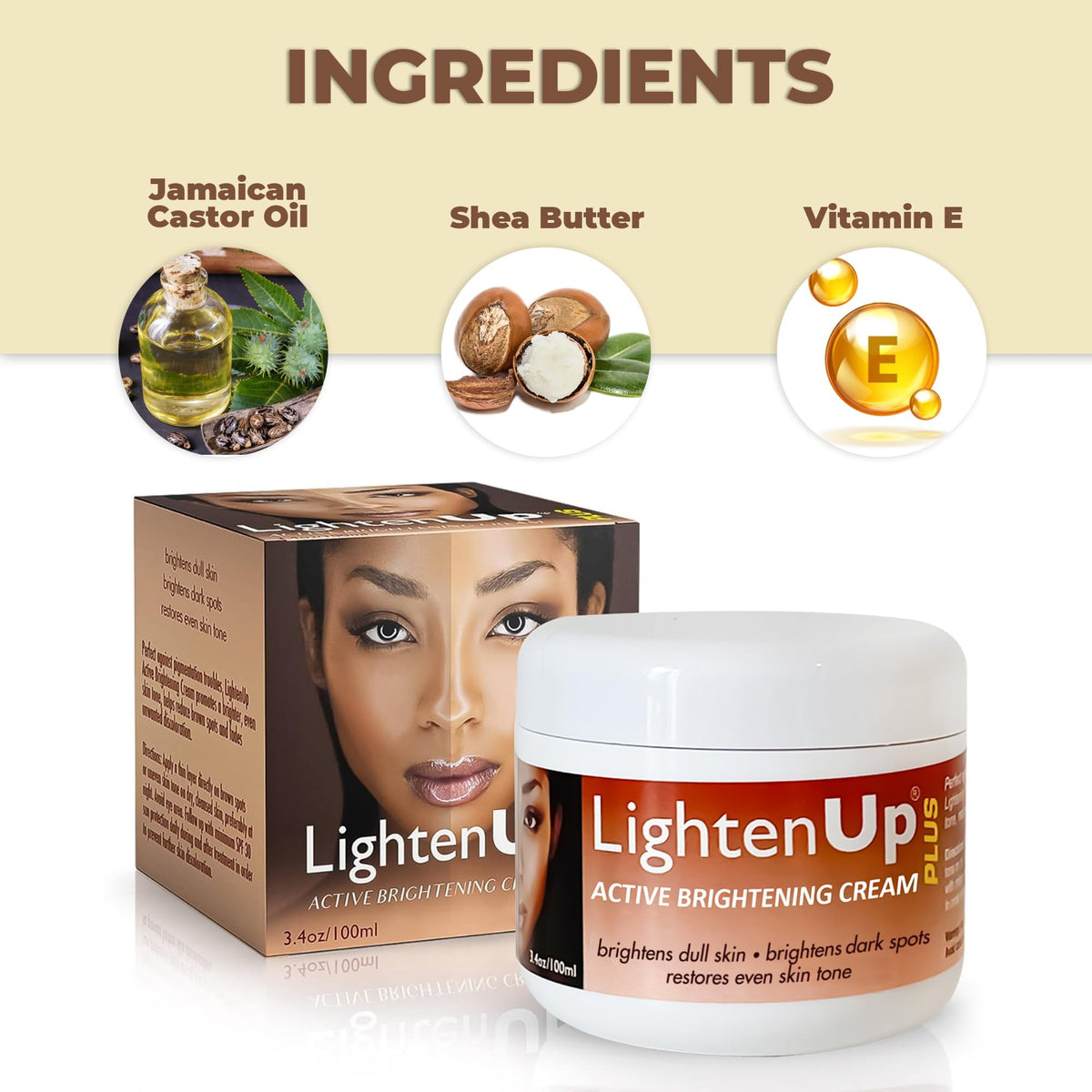 OMIC Lighten-Up cream texture close-up demonstrating smooth moisturizing finish