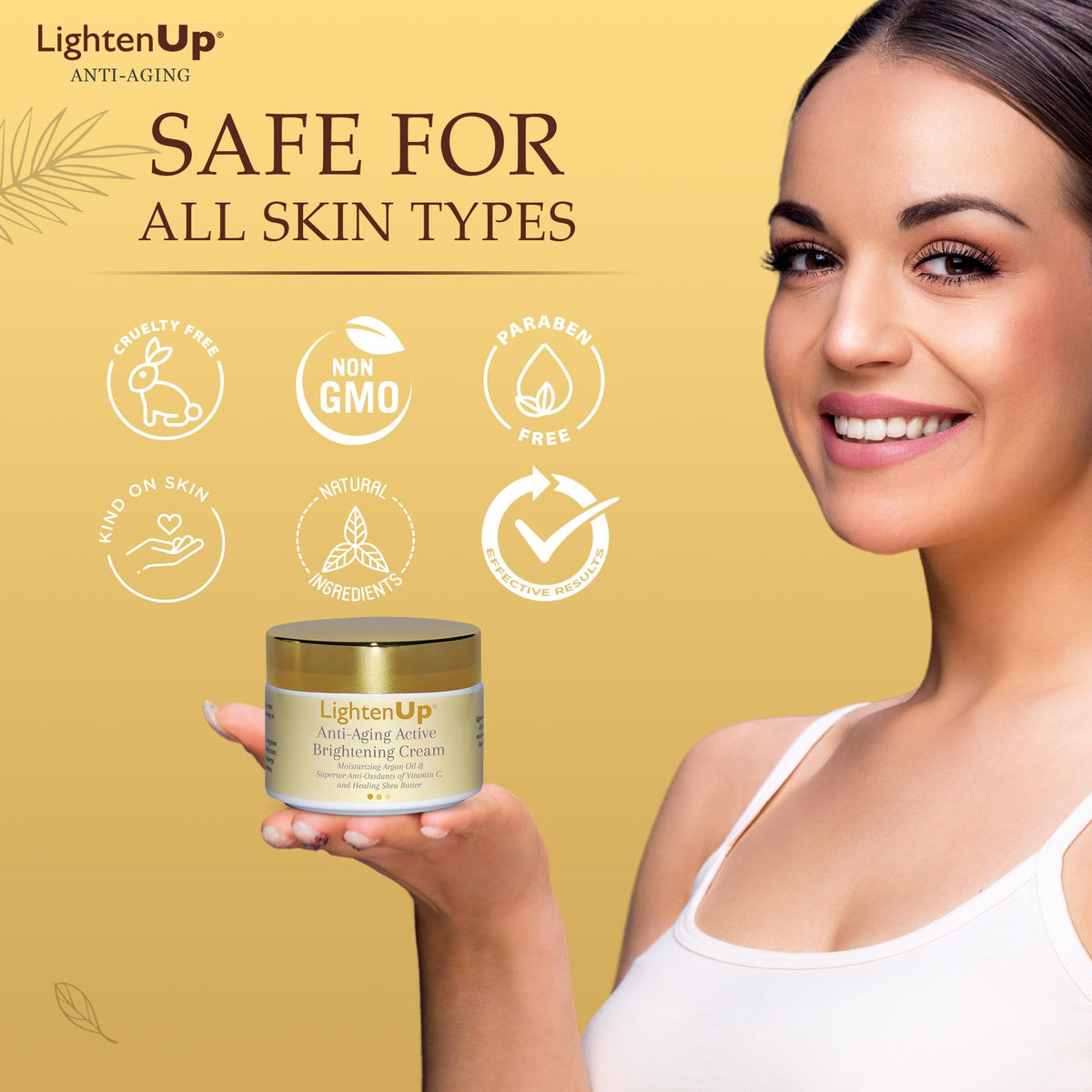 OMIC Lighten-Up creamy texture close-up shows smooth consistency and hydration
