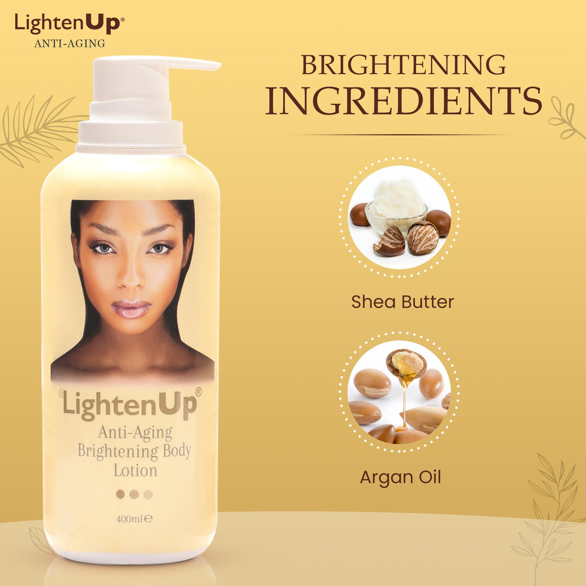 OMIC Lighten-Up creamy lotion texture swirl showing smooth moisturizing feel