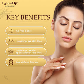 OMIC Lighten-Up applied on forearm demonstrating hydration and even tone