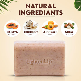 OMIC Lighten-Up apricot ingredient shot highlighting natural brightening benefits