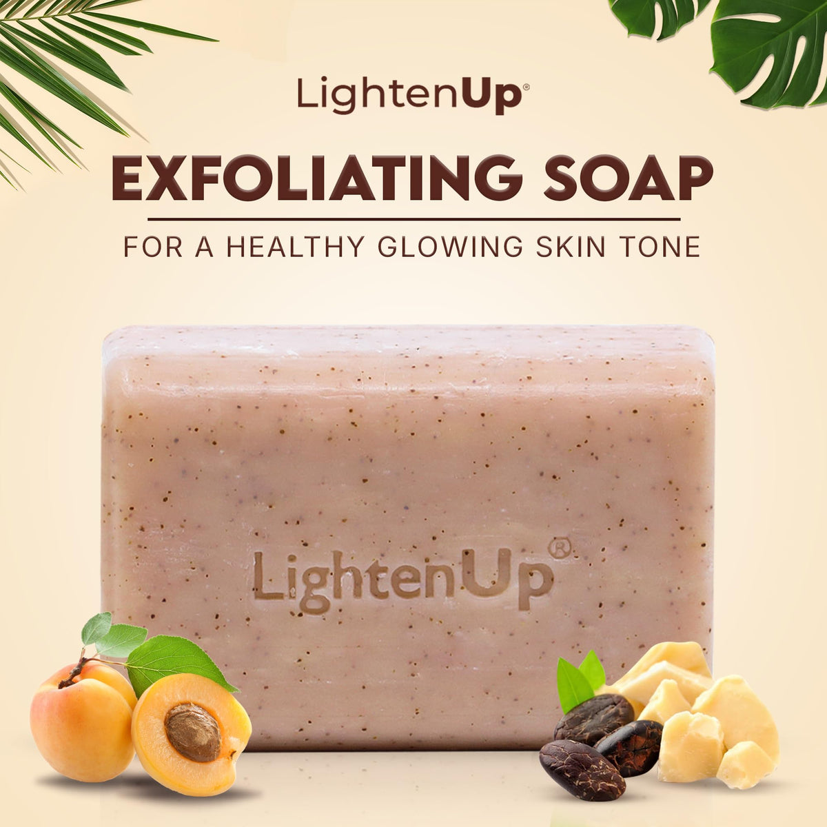 OMIC Lighten-Up close-up texture showing gentle exfoliating particles and hydration