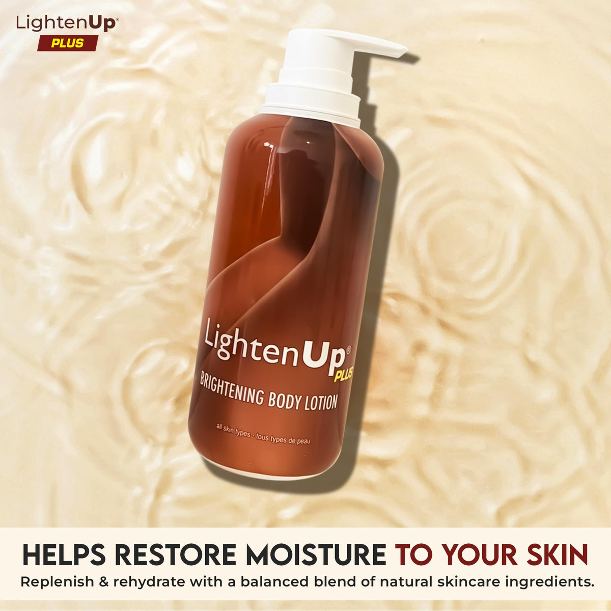OMIC Lighten-Up creamy texture close-up showing rich emollients for soft skin