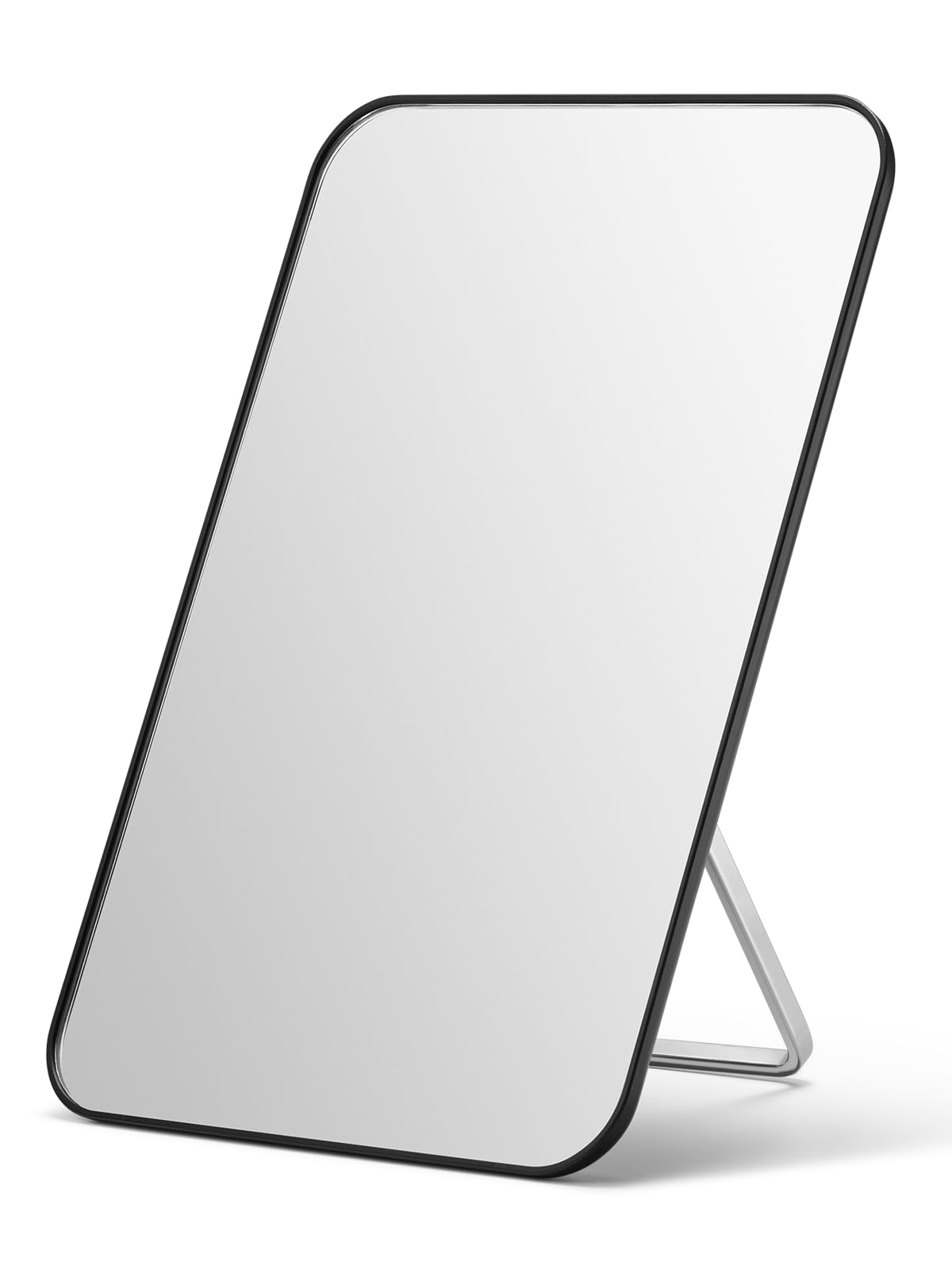 OMIRO front view desk mirror showing compact size and clear reflection benefit