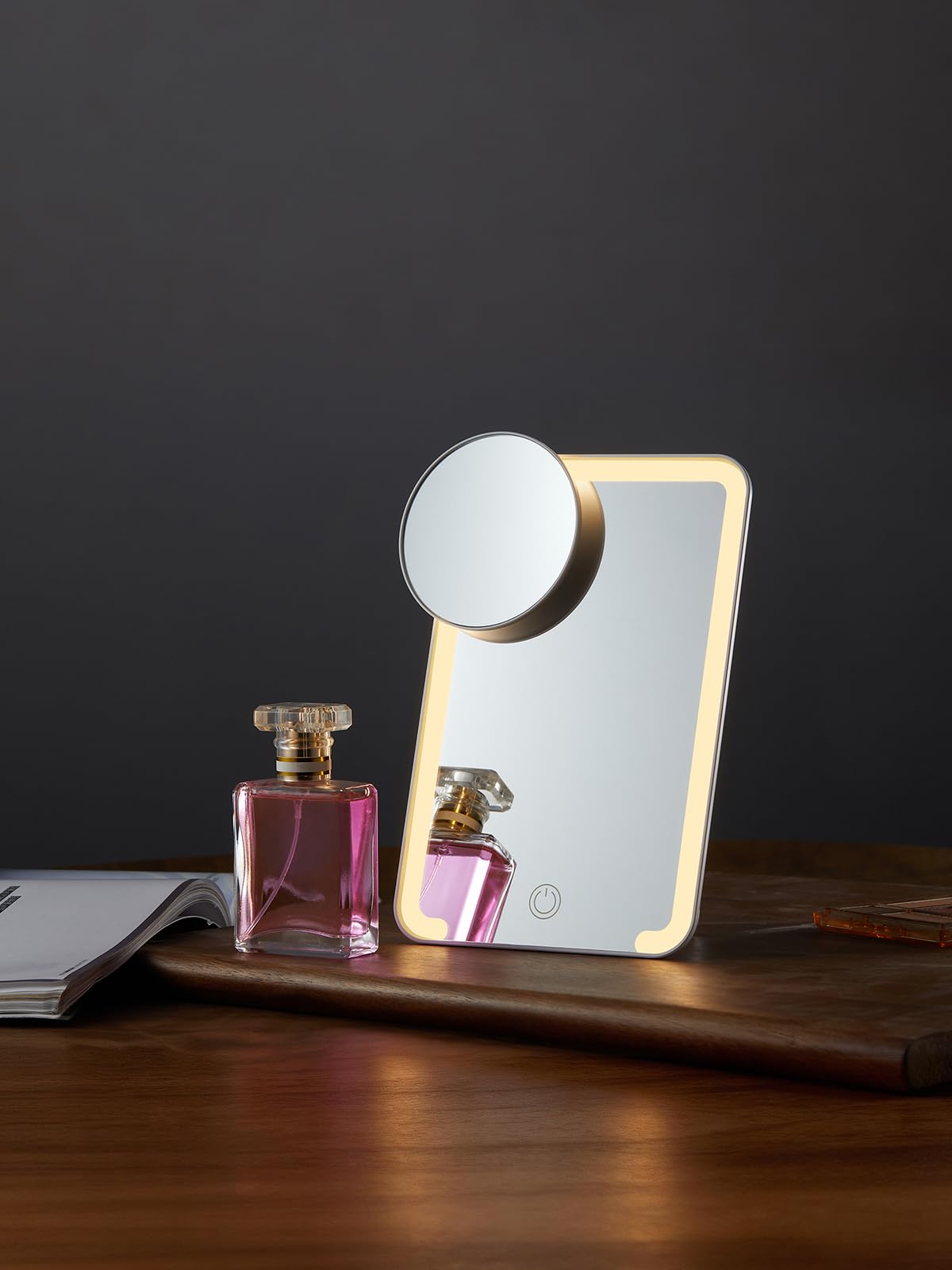 OMIRO lifestyle travel vanity setup showing portable grooming benefits