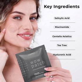 OMMA patch in use on cheek overnight demonstrating discreet protection and reduced irritation