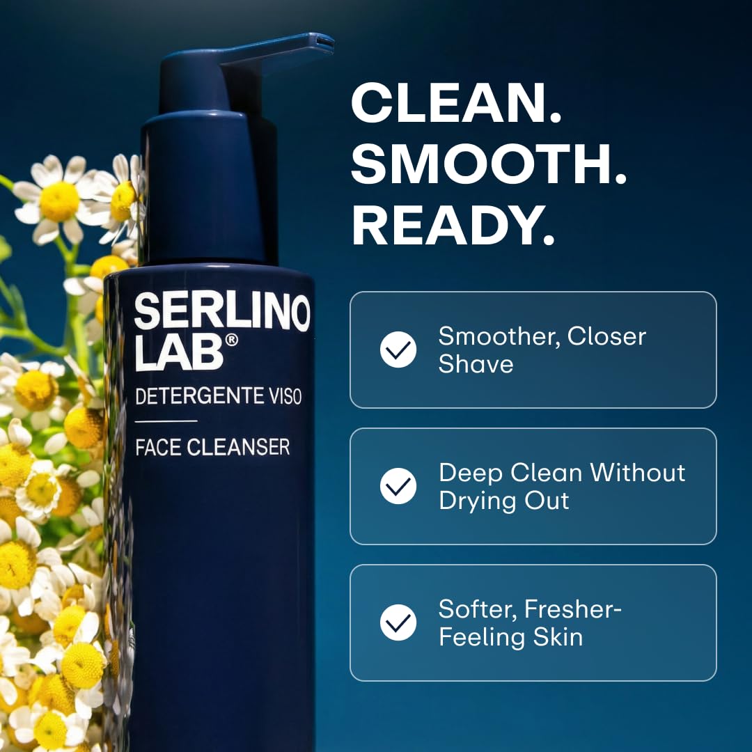 Omnis Uomo Serlino Lab ingredient display with aloe and hyaluronic visuals for soothing