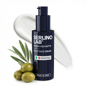 Omnis Uomo jar front view showing clean packaging and nighttime moisturizer benefit