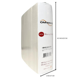OMWAH strip placed over applied wax demonstrating easy professional use