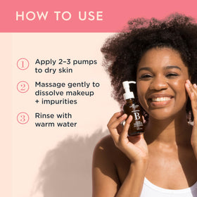 One Love Organics being massaged to remove makeup for clean skin