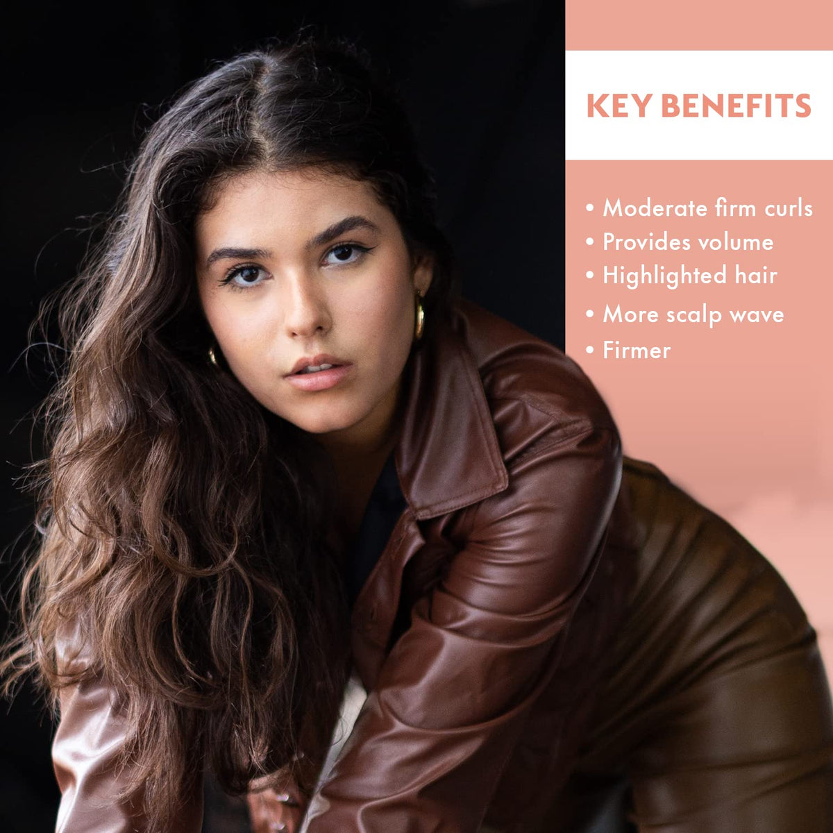 One 'N Only after photo styled curls showing volume, shine, and manageability