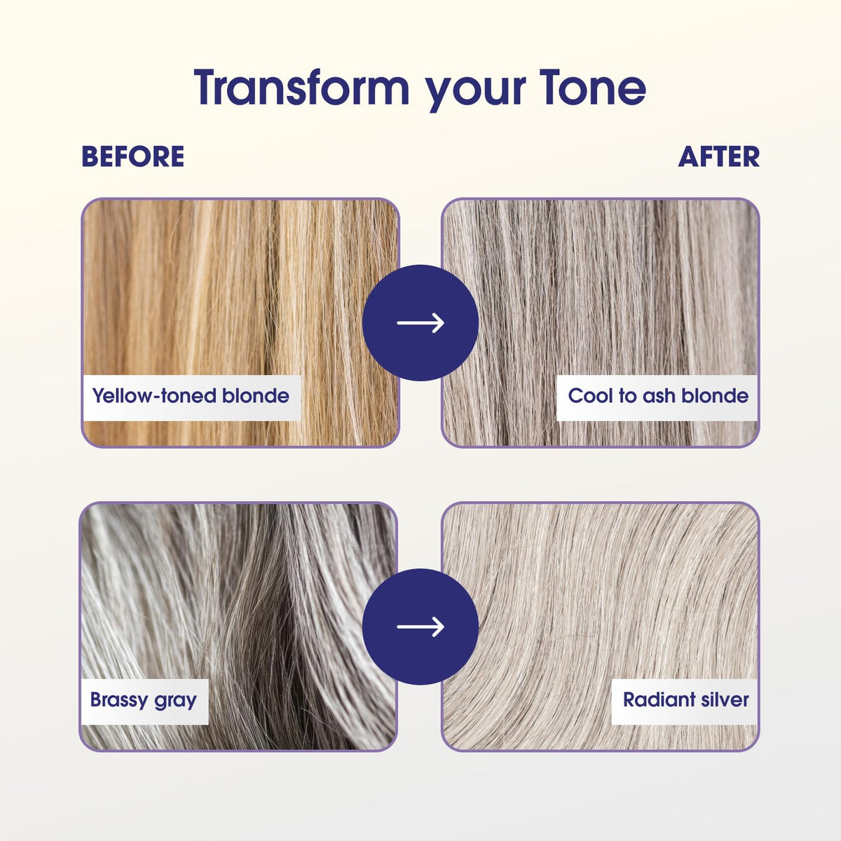 One 'N Only pouring texture of purple shampoo illustrating creamy tone and rich coverage