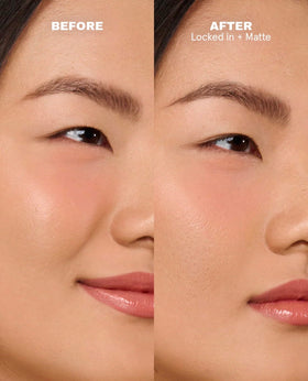 One Size bottle inside a makeup bag showing convenience for touch-ups on the go