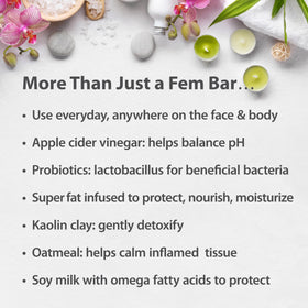 One With Nature close-up of bar texture showing oatmeal particles and gentle cleansing feel