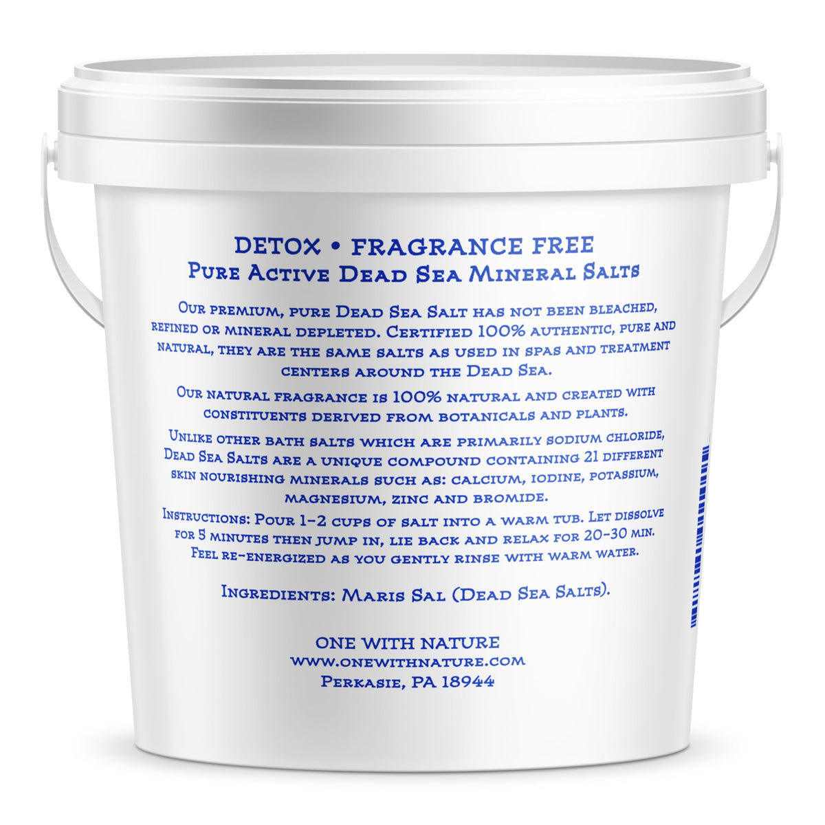Close-up of coarse Dead Sea salt texture by One With Nature, highlighting mineral-rich granules