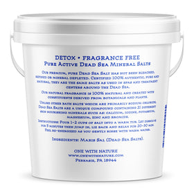 Close-up of coarse Dead Sea salt texture by One With Nature, highlighting mineral-rich granules