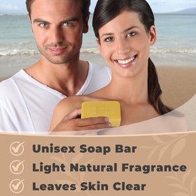 One With Nature soap with shea butter, argan oil and lemon slice to highlight natural ingredients