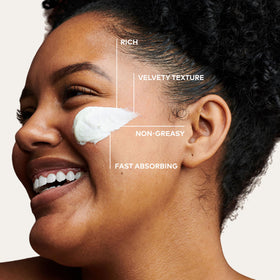 Onekind applying cream to cheek demonstrating nighttime hydration and softer skin by morning